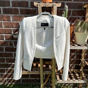 BCBG MAXAZRIA Off White Blazer with Shoulder Pads